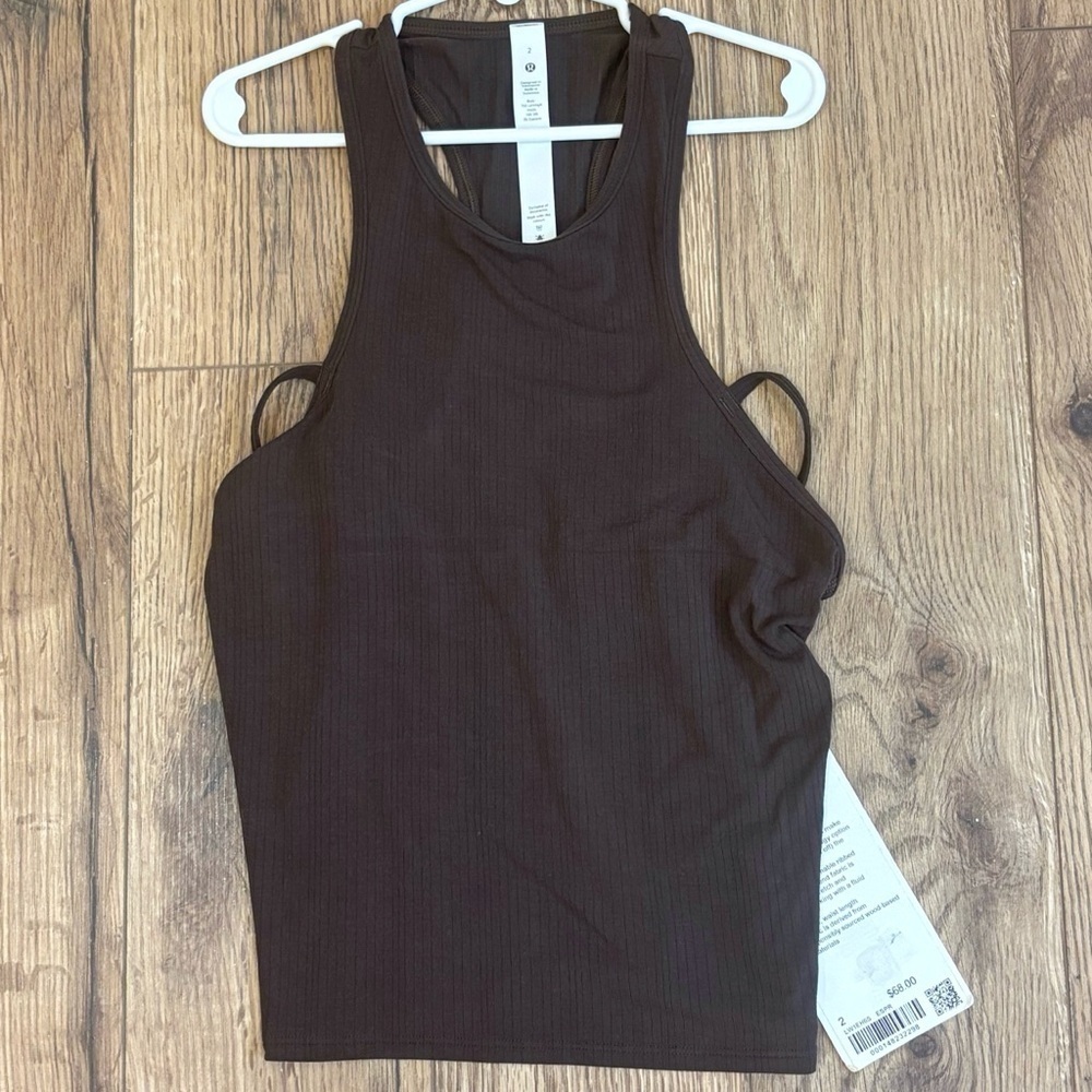Nwt Lululemon Double Strap Yoga Tank Top In Espresso Size 2